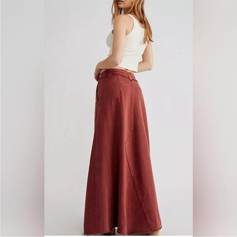 NEW FREE PEOPLE FP ONE Size xs Orange Kona Bohemian Endless Summer Maxi Skirt